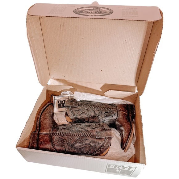 ✿FINAL💰DROP✿ Frye Dark Brown Wyatt Overlay Boots - Picture 3 of 16